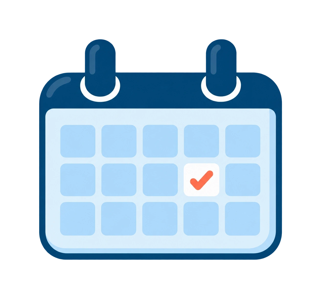 Calendario ilustrado para elegir la fecha de una consulta